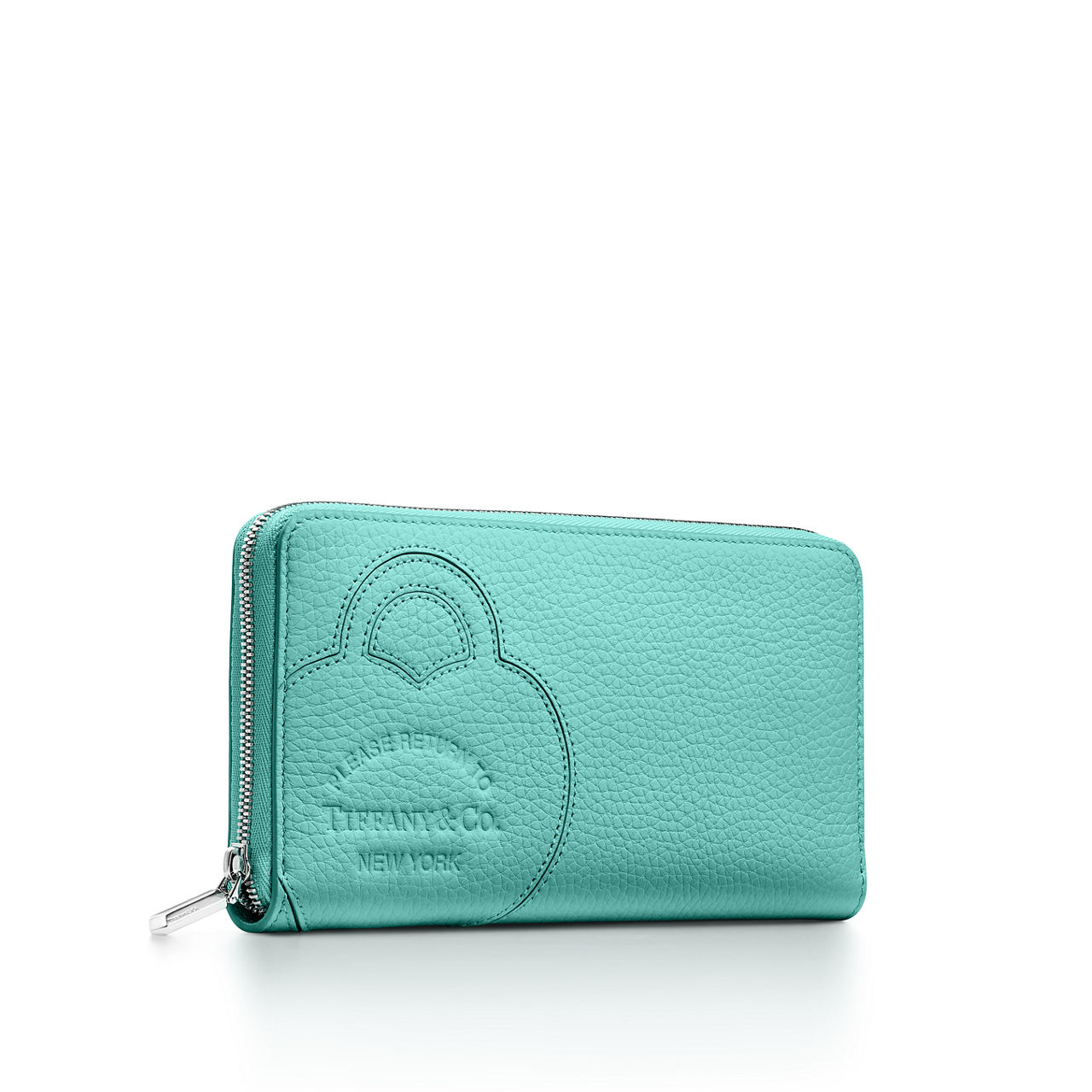 Return to Tiffany™:Großes Portemonnaie mit Reißverschluss aus Leder in Tiffany Blue® Bildnummer 2