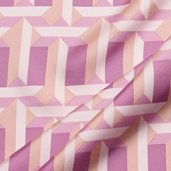 Foulard carré True en soie rose cristal