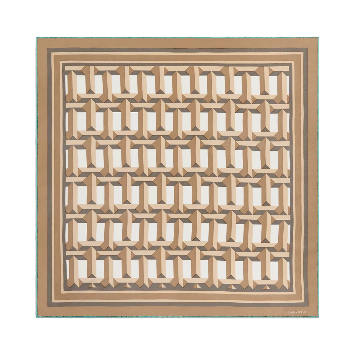 True Square Scarf in Camel Brown Silk