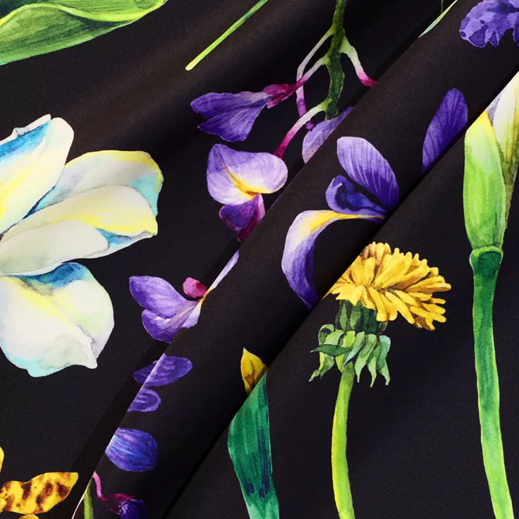 Tiffany Botanica:Square Scarf in Black Silk, 1