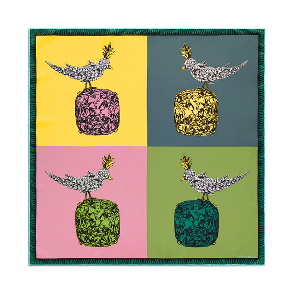 Schlumberger by Tiffany & Co.™:Foulard Bird on a Rock in seta giallo citrino