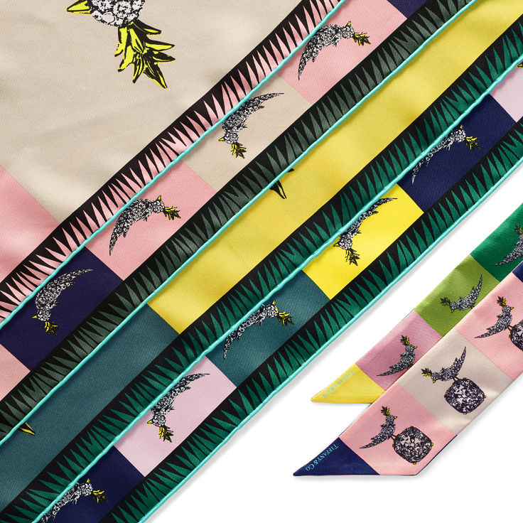 Schlumberger by Tiffany & Co.™:Foulard Bird on a Rock in seta giallo citrino numero immagine 2