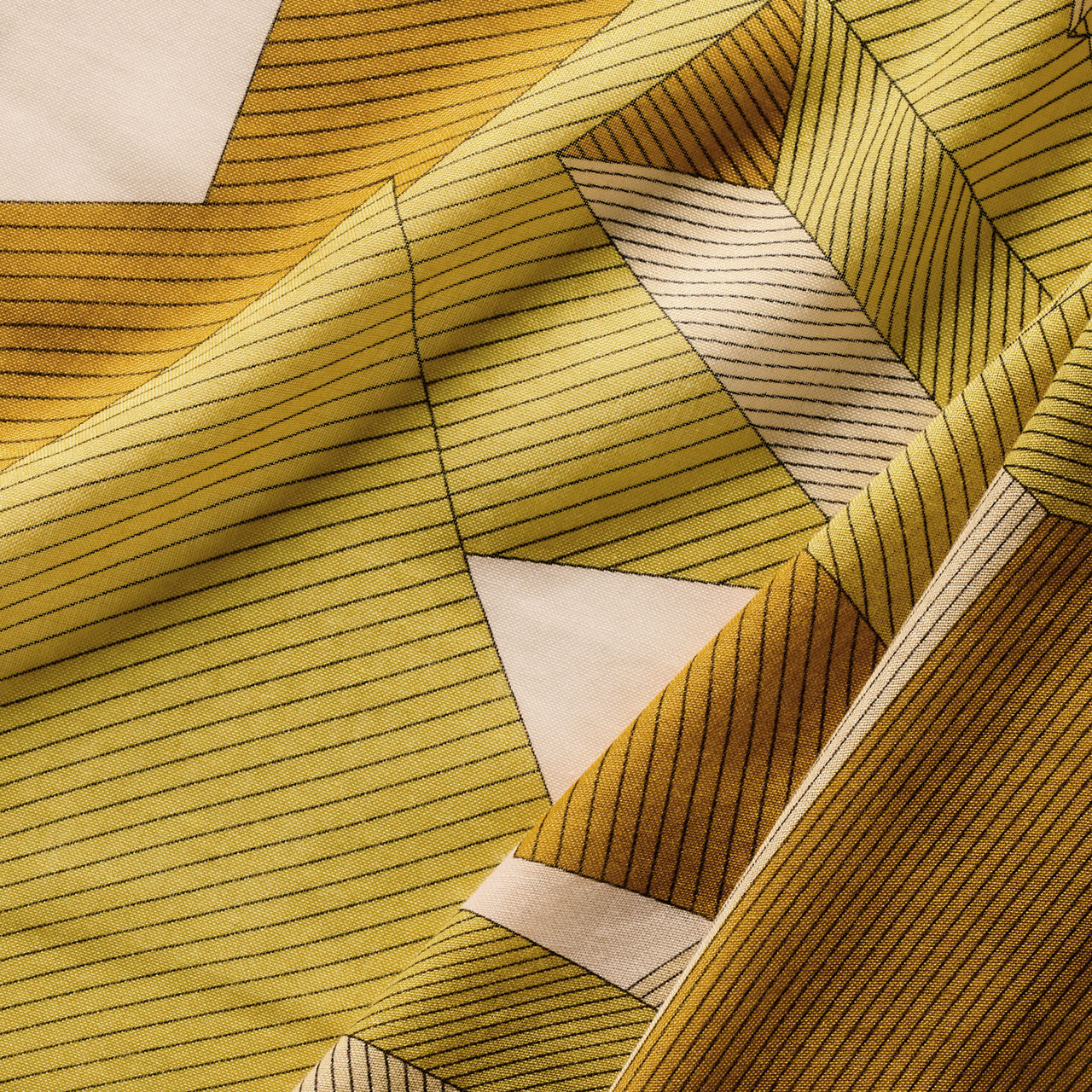 Estola con “T” gigante en seda y cashmere de color amarillo citrino
