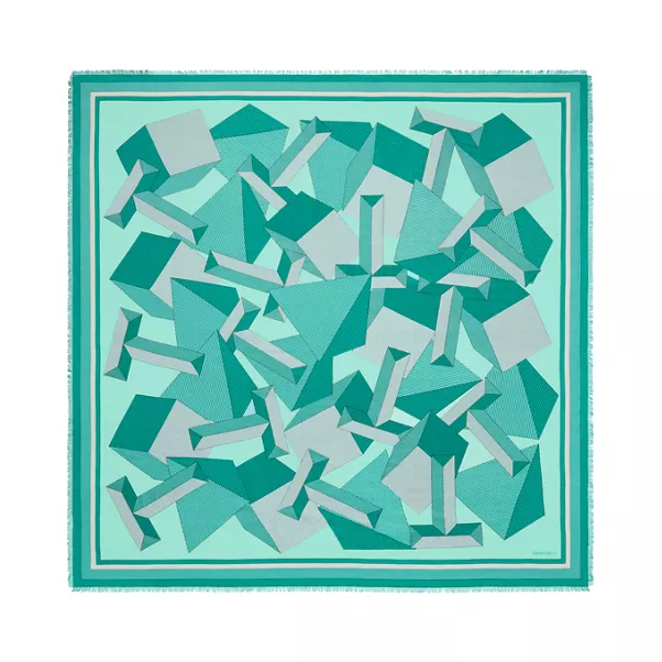 Giant T Stole in Tiffany Blue® Cashmere and Silk