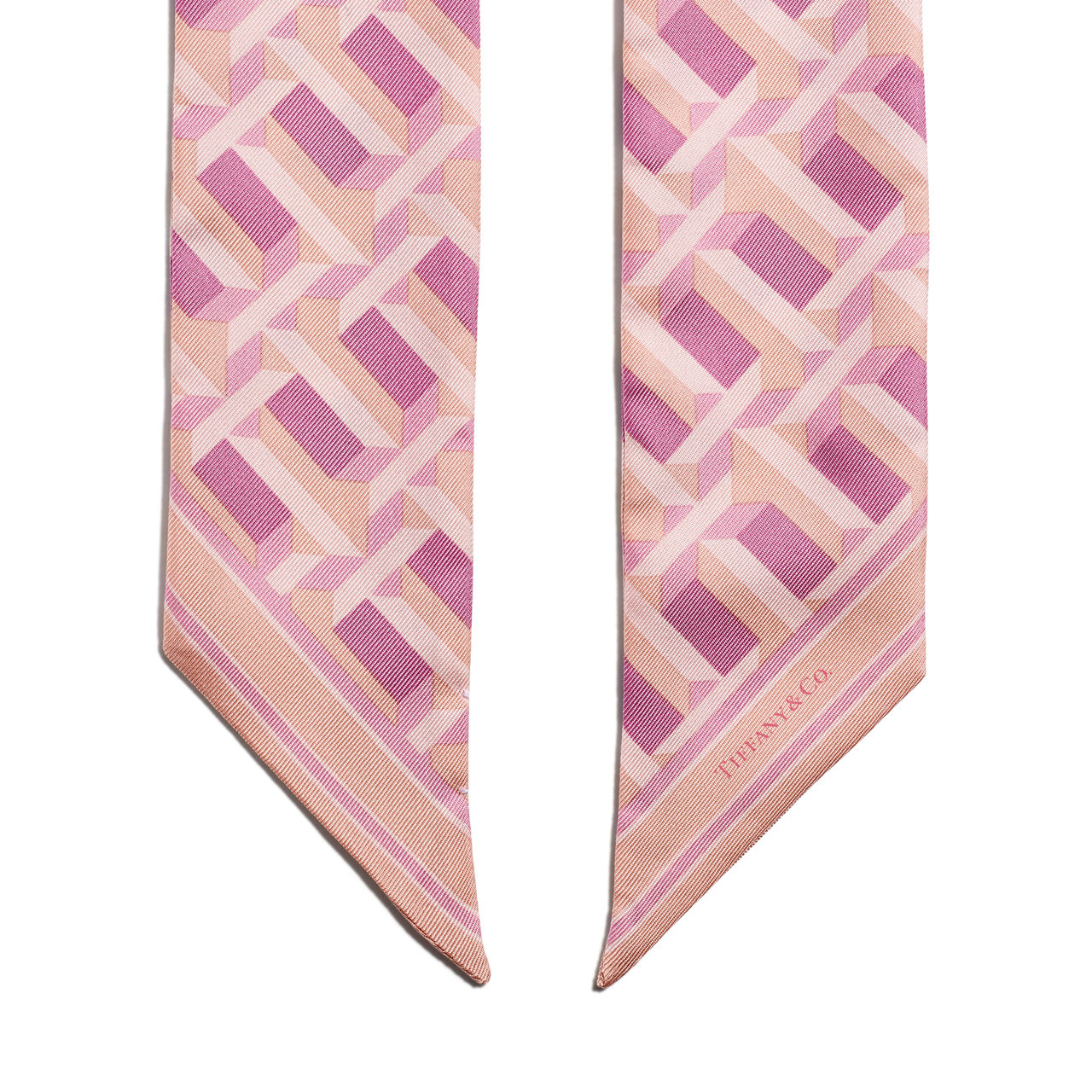Pañuelo True tipo lazo en seda color rosa palo