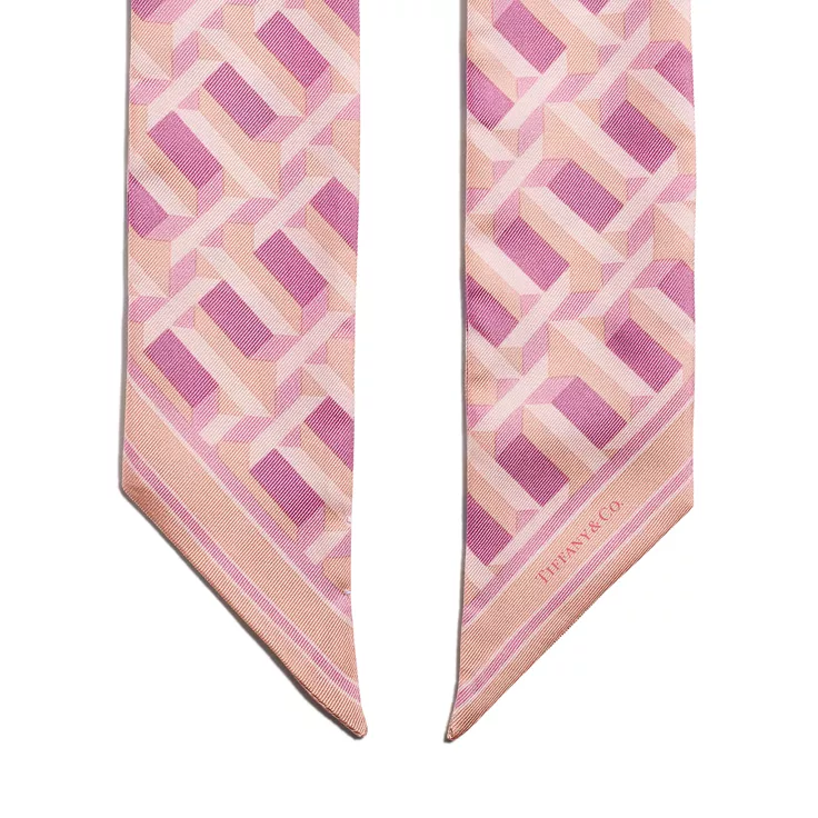 Collezione Tiffany T:Bandeau True in seta rosa chiaro, 1