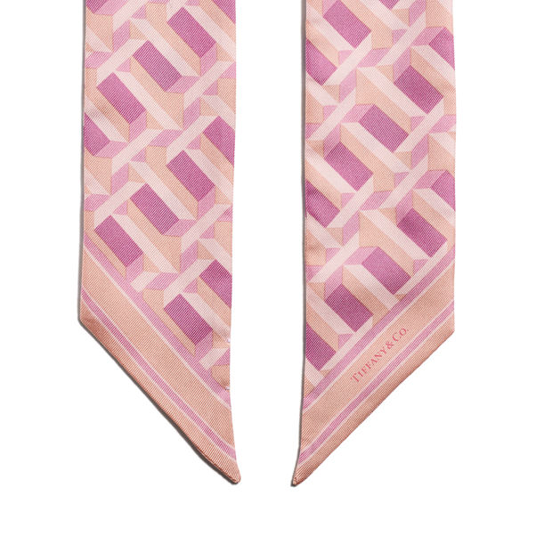 Tiffany T:True Ribbon Scarf in Crystal Pink Silk