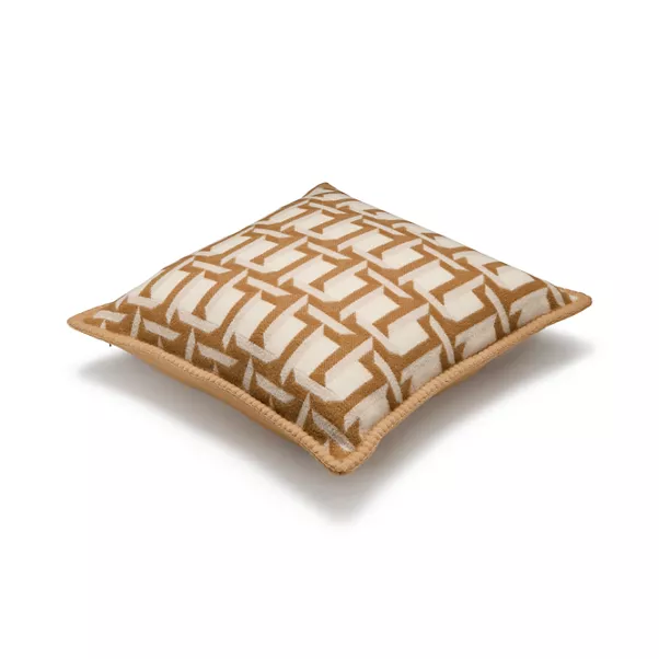 T True Cushion in Camel Brown Cashmere and Wool