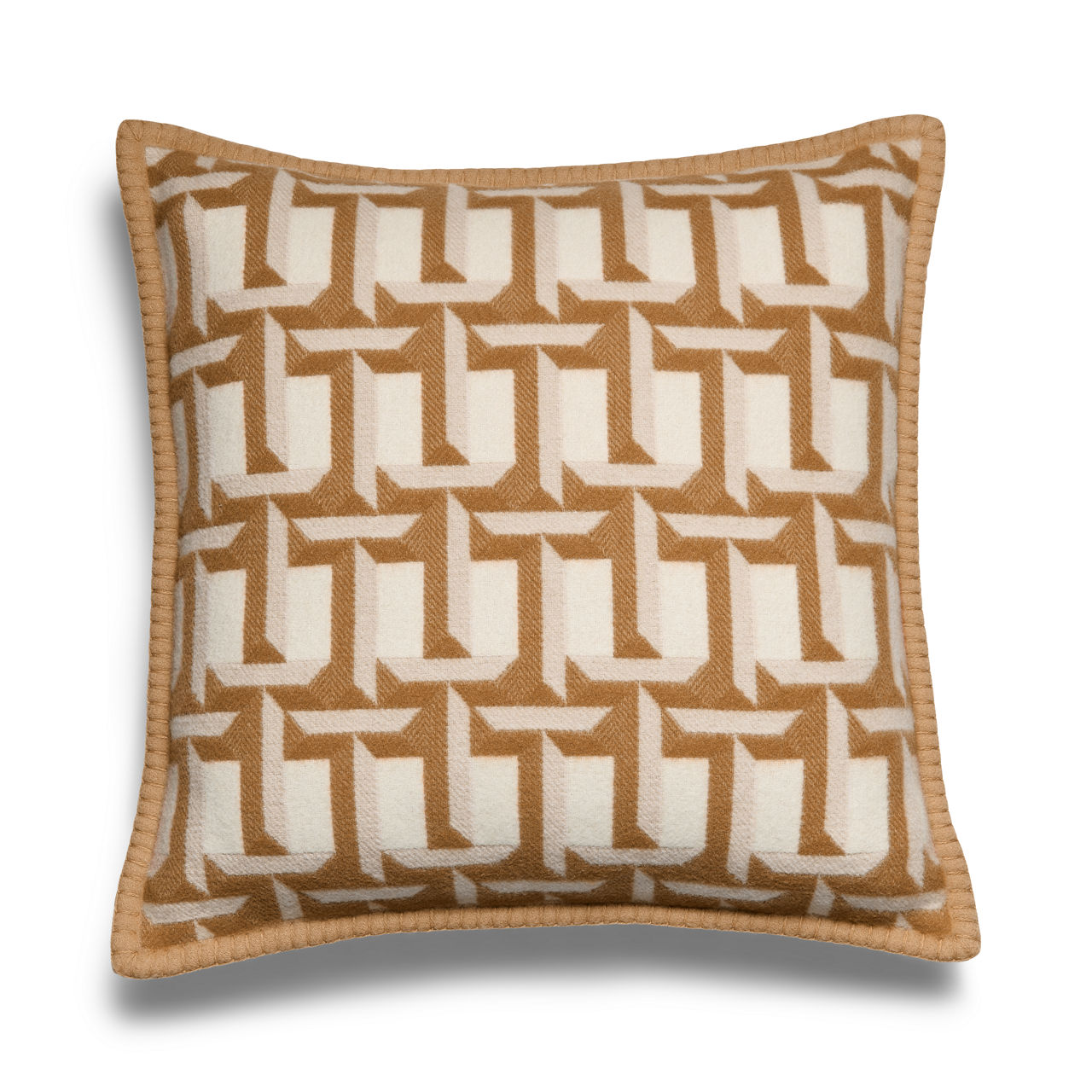 T True Cushion in Camel Brown Cashmere and Wool