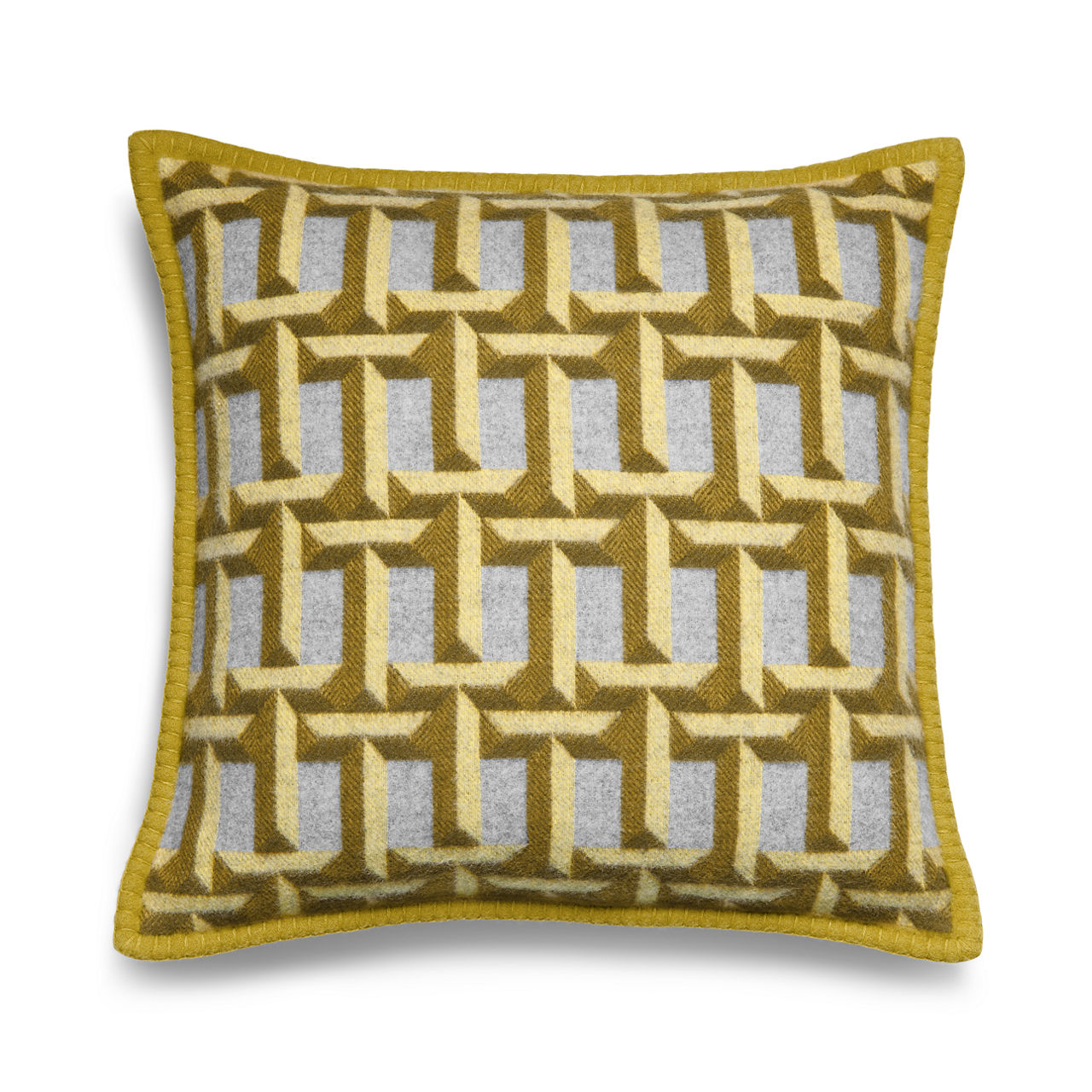 Collezione Tiffany T:Cuscino T True in cashmere e lana giallo citrino numero immagine 0