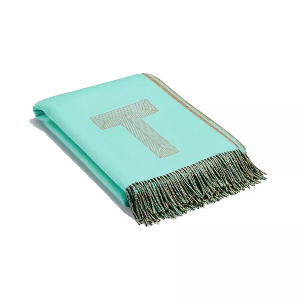 Blanket in Tiffany Blue® and Camel Brown Cashmere and Wool