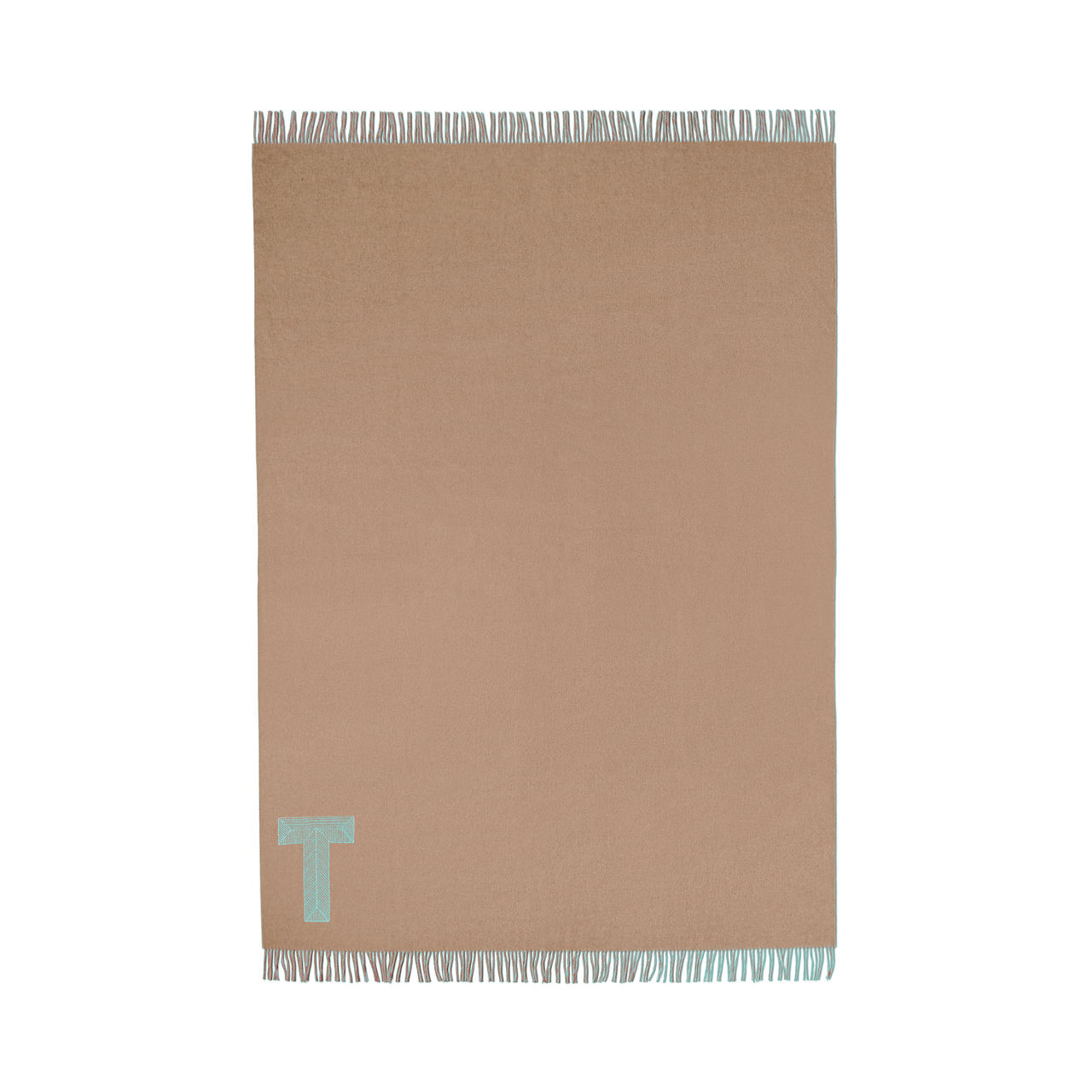 Color Block:Blanket in Tiffany Blue® and Camel Brown Cashmere and Wool image number 3