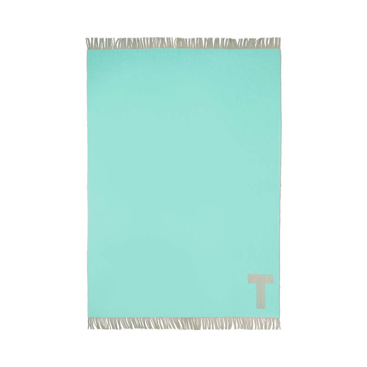 Color Block:Decke aus Kaschmir und Wolle in Tiffany Blue® und Kamelbraun Bildnummer 0