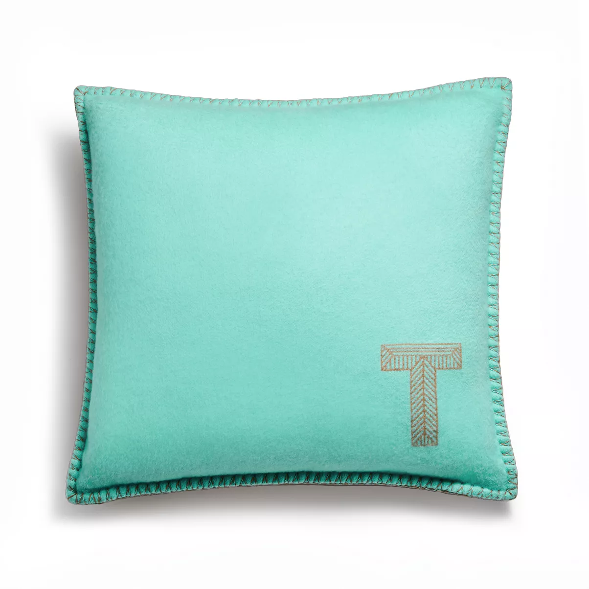 Cushion in Tiffany Blue&reg; and Camel Brown Cashmere and Wool