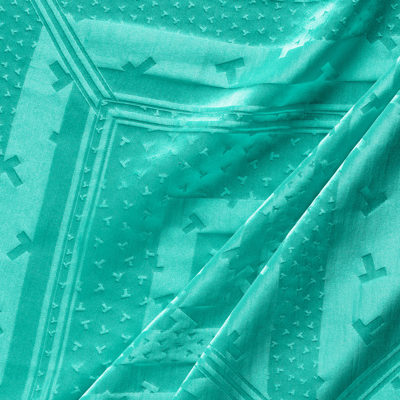Pañuelo cuadrado con estampado “T” de jacquard de seda color Tiffany Blue®