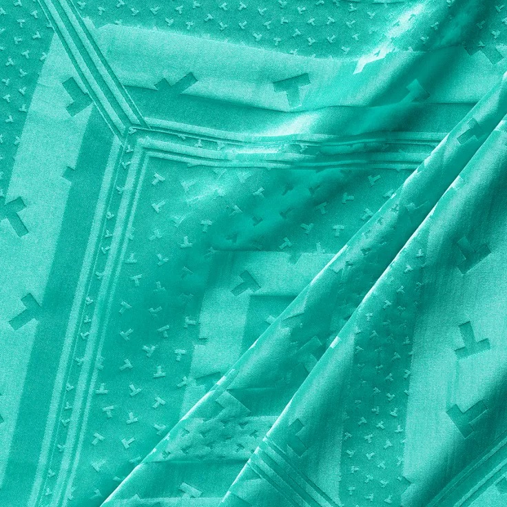 Tiffany T:Dancing T Square Scarf in Tiffany Blue® Silk Jacquard, 1