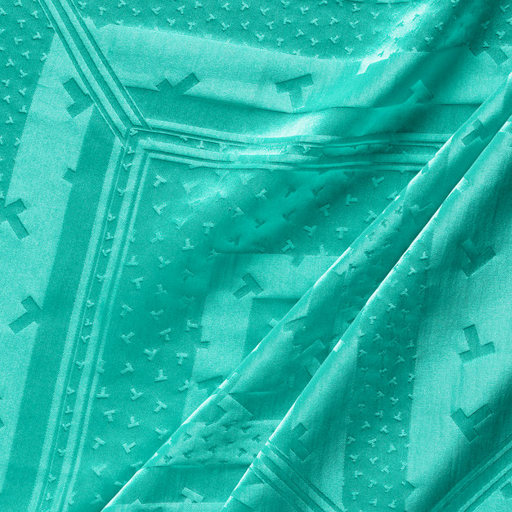 Tiffany T:Dancing T Square Scarf in Tiffany Blue® Silk Jacquard image number 1