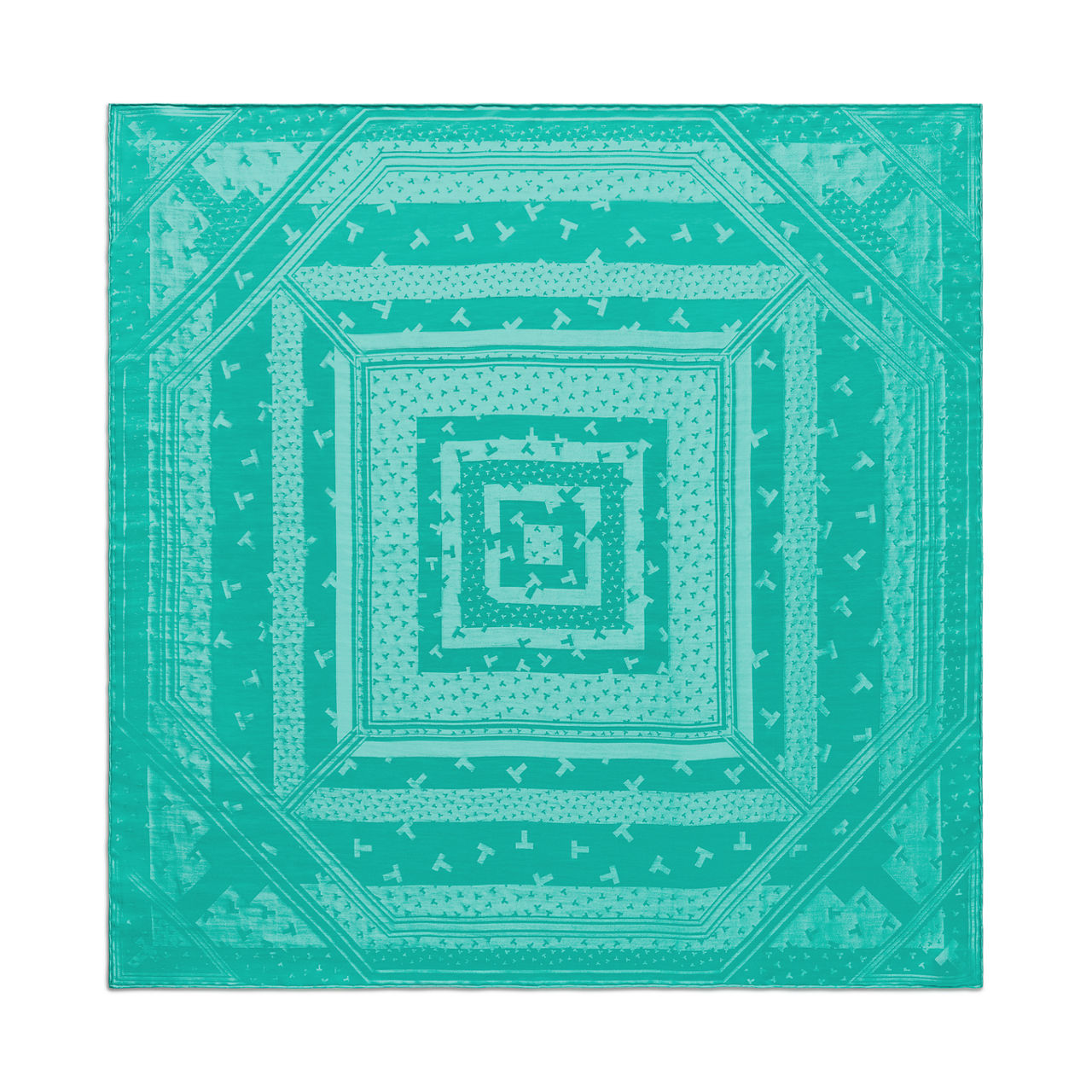 Tiffany T:Dancing T Square Scarf in Tiffany Blue® Silk Jacquard image number 0