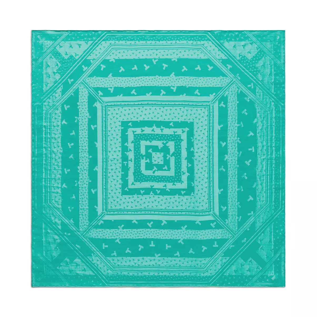 Dancing T Square Scarf in Tiffany Blue&reg; Silk Jacquard