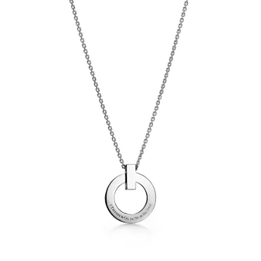 Tiffany T:T1 Circle Pendant in White Gold with Pavé Diamonds, 3