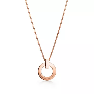Tiffany T:T1 Circle Pendant in Rose Gold with Pavé Diamonds, 3