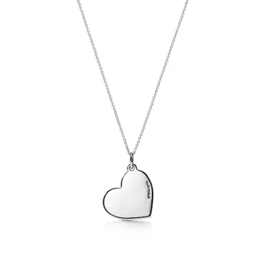 Mom Medium Heart Tag Pendant in Sterling Silver, 2