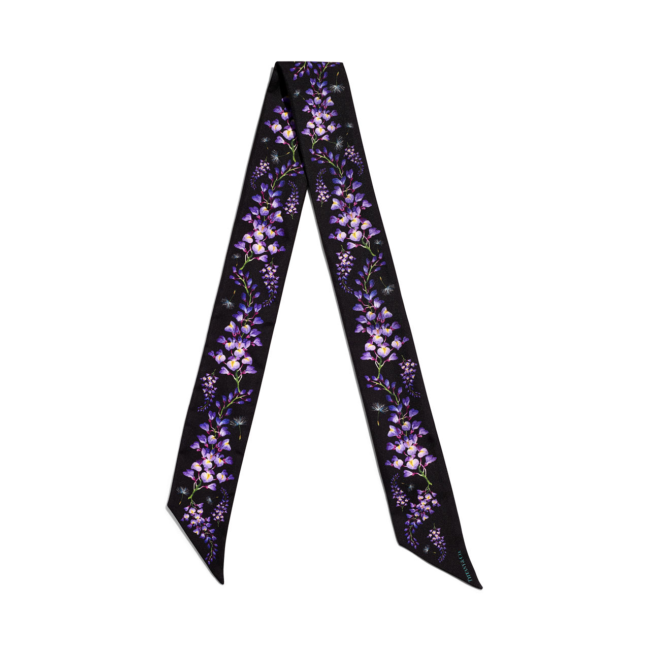 Tiffany Botanica:Wisteria Ribbon Scarf in Black Silk image number 0