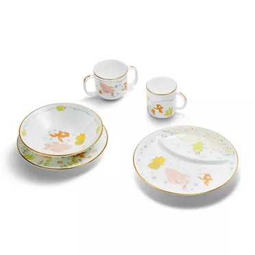 Tiny Tiffany:Sea Animals Baby Dish Set in Bone China, Set of Three, 3