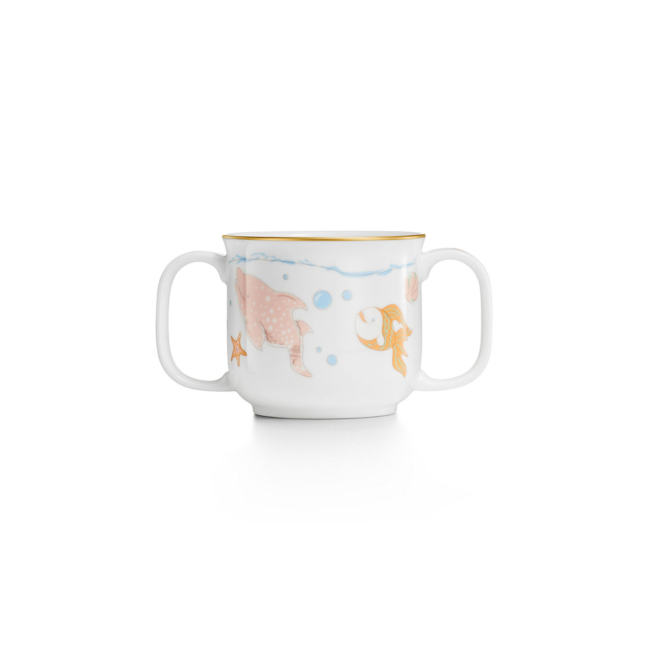 Tiny Tiffany:Sea Animals Double-handled Baby Cup in Bone China image number 2