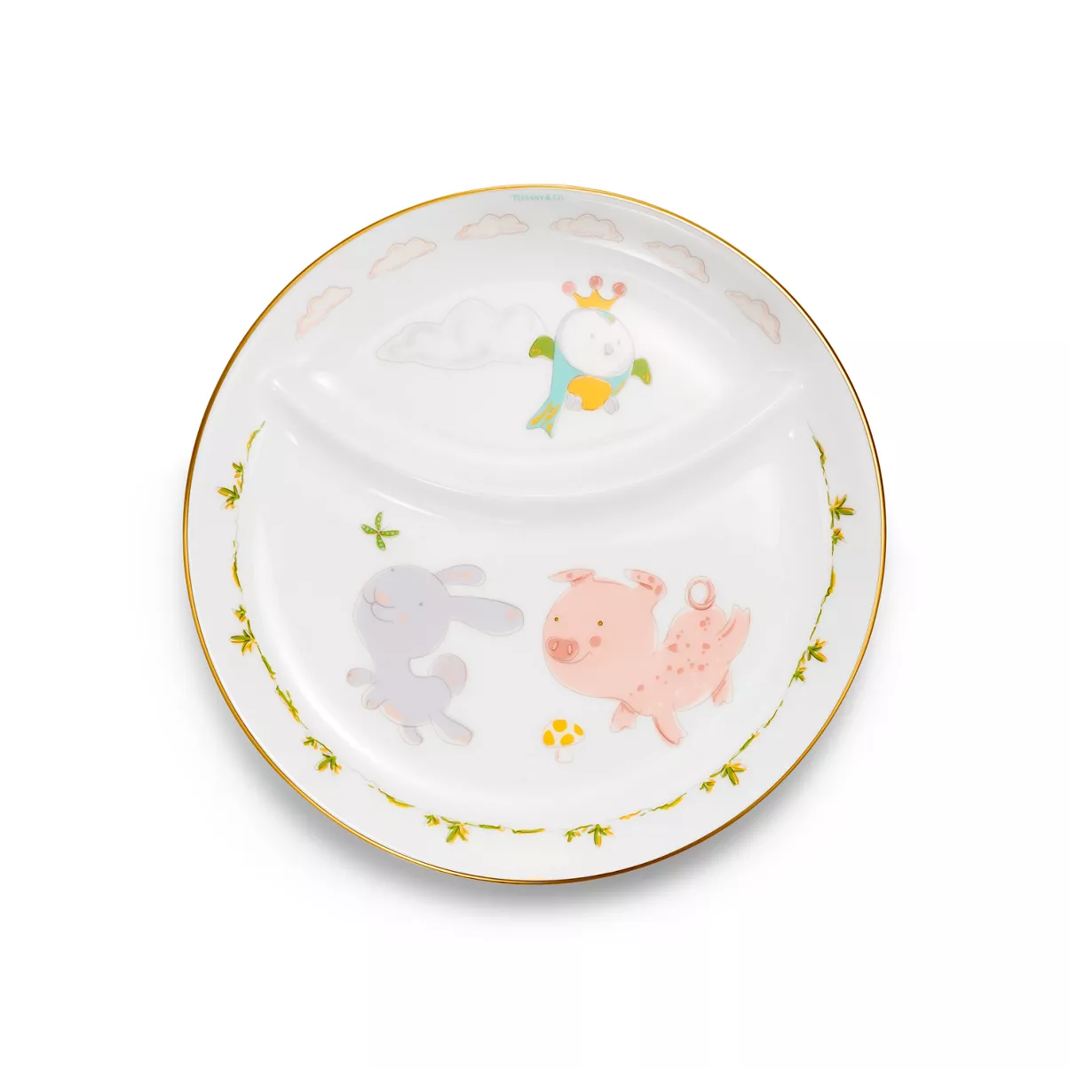 Land Animals Two-section Baby Dish in Bone China