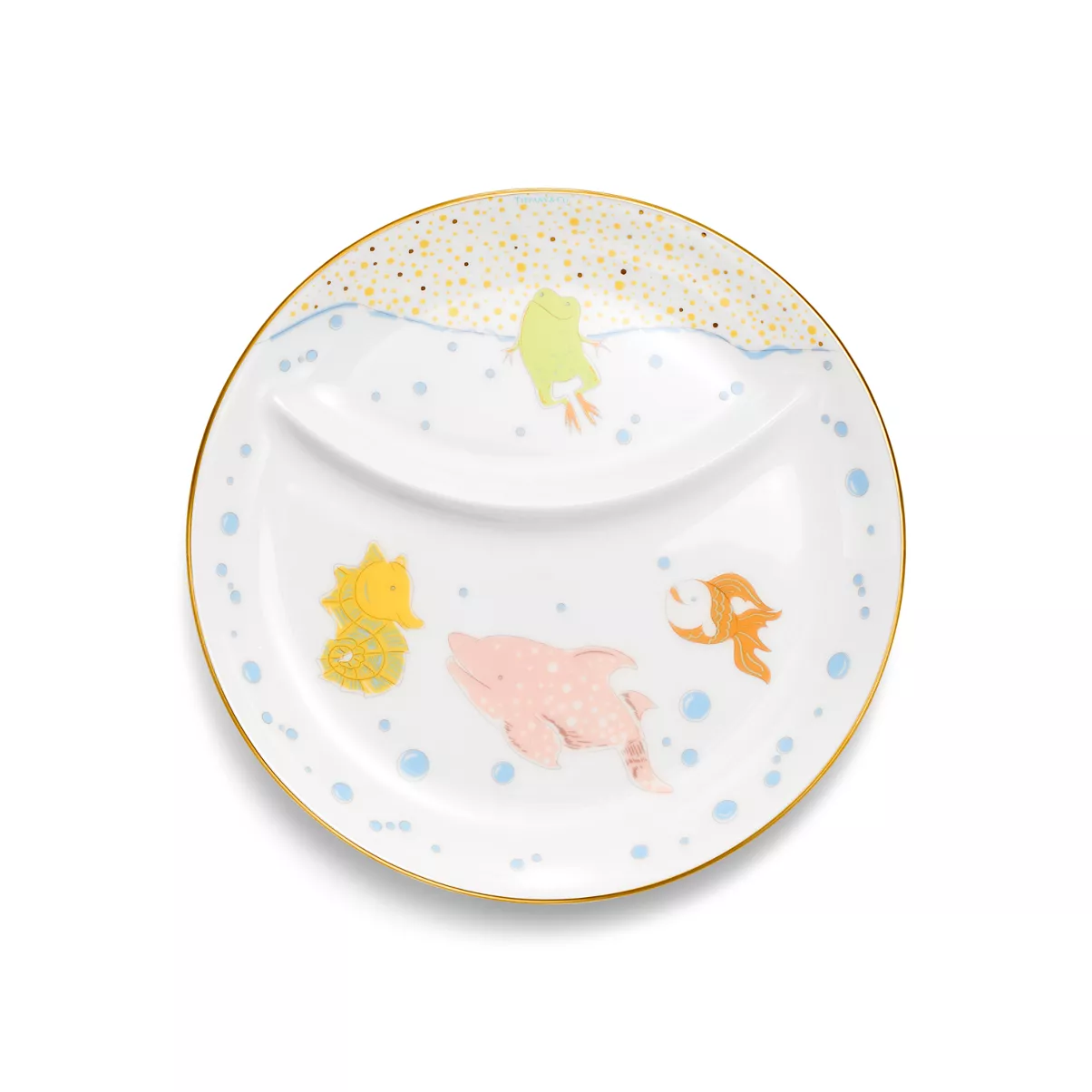 Sea Animals Two-section Baby Dish in Bone China