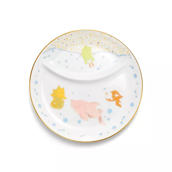 Sea Animals Two-section Baby Dish in Bone China