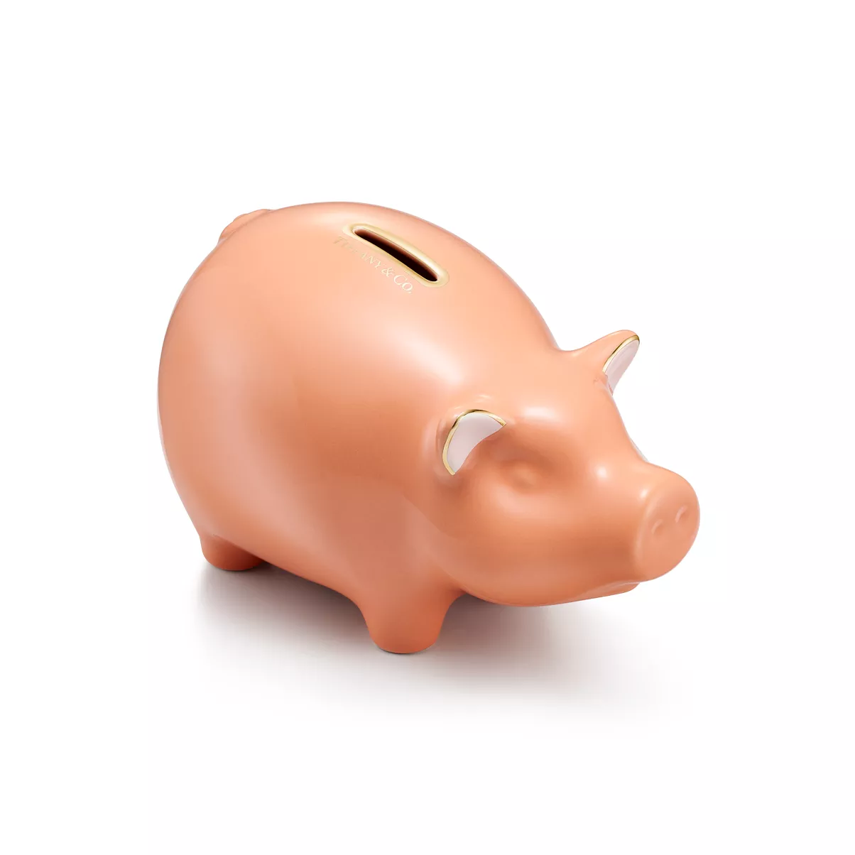 Spardose aus orangefarbenem Ton aus orangefarbenem Ton