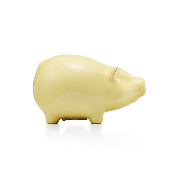 Tiny Tiffany:Piggy Bank in Yellow Earthenware in Yellow Earthenware