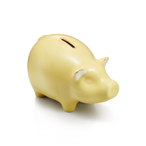 Tiny Tiffany:Piggy Bank in Yellow Earthenware in Yellow Earthenware