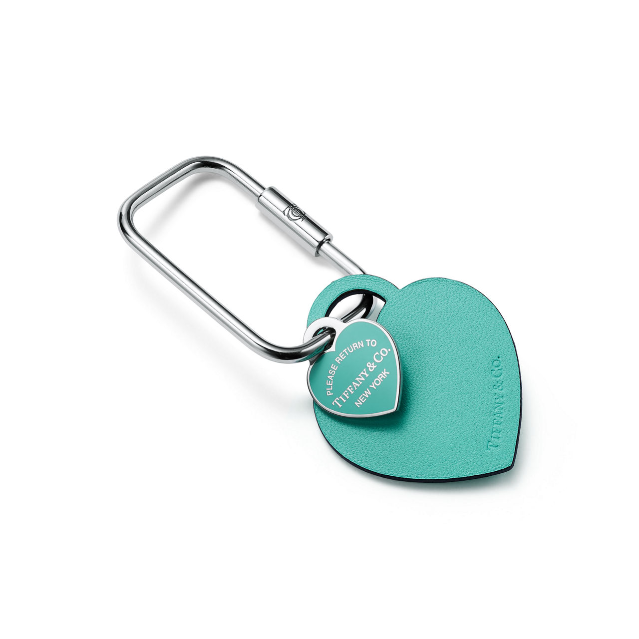 Return to Tiffany™:Heart Tag Carabiner in Tiffany Blue® Leather and Enamel image number 0