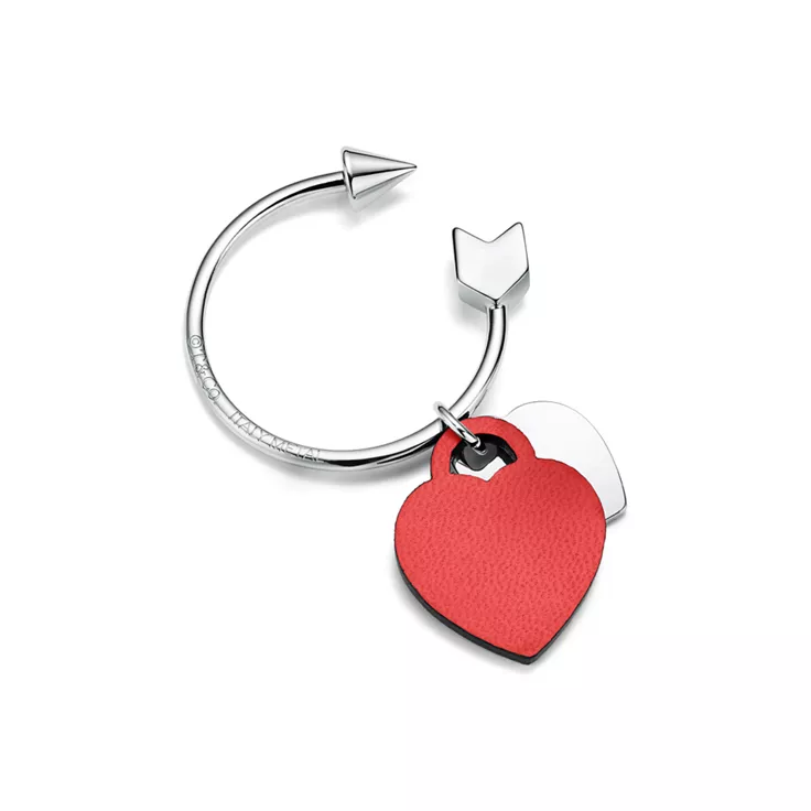 Return to Tiffany®:Lovestruck Key Ring with Hibiscus Red Enamel Finish, 1