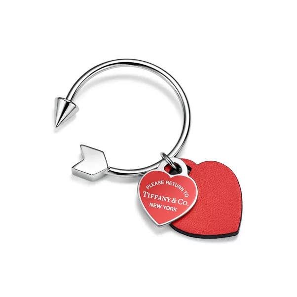 Lovestruck Key Ring with Hibiscus Red Enamel Finish