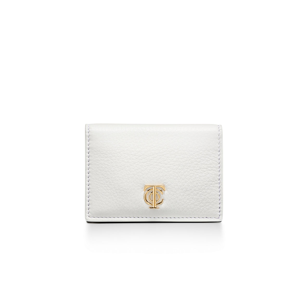 T&CO.:Flap Card Holder in White Leather image number 0