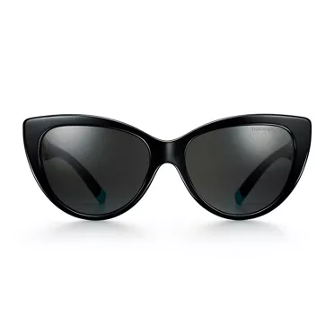 Tiffany T:Sunglasses in Black Acetate with Dark Gray Lenses, 2
