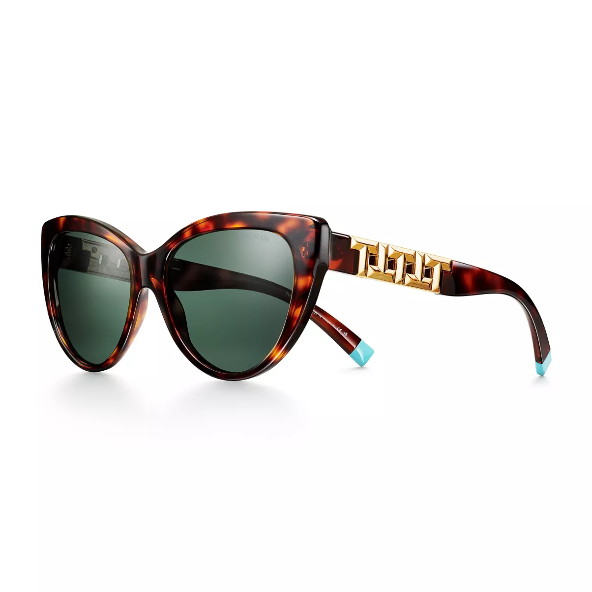 Sunglasses in Tortoise Acetate with Dark Green Lenses