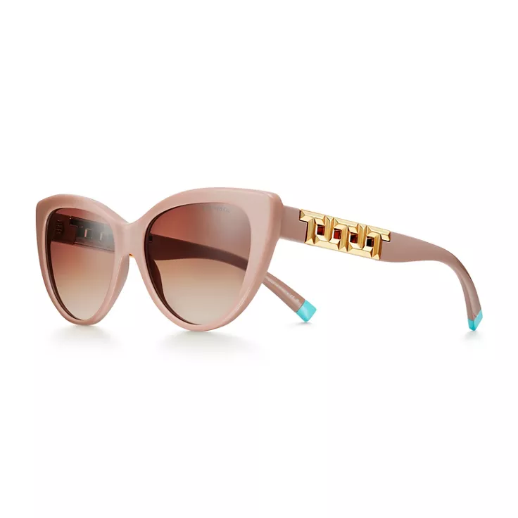 Tiffany T:Sunglasses in Nude Acetate with Brown Gradient Lenses, 4