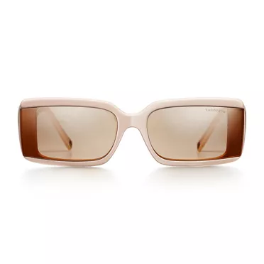 Tiffany T:Sonnenbrille aus Acetat in Beige mit hellbraunen Gläsern, 2