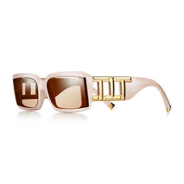 Tiffany T:Sunglasses in Beige Acetate with Light Brown Lenses