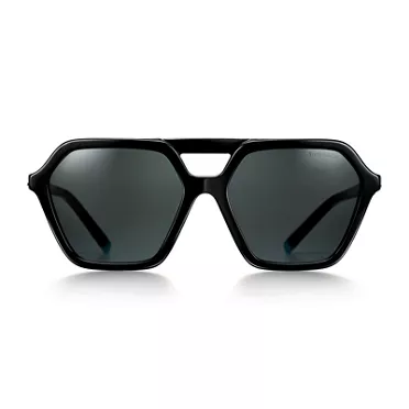 Tiffany HardWear:Sunglasses in Black Acetate with Dark Gray Lenses, 2