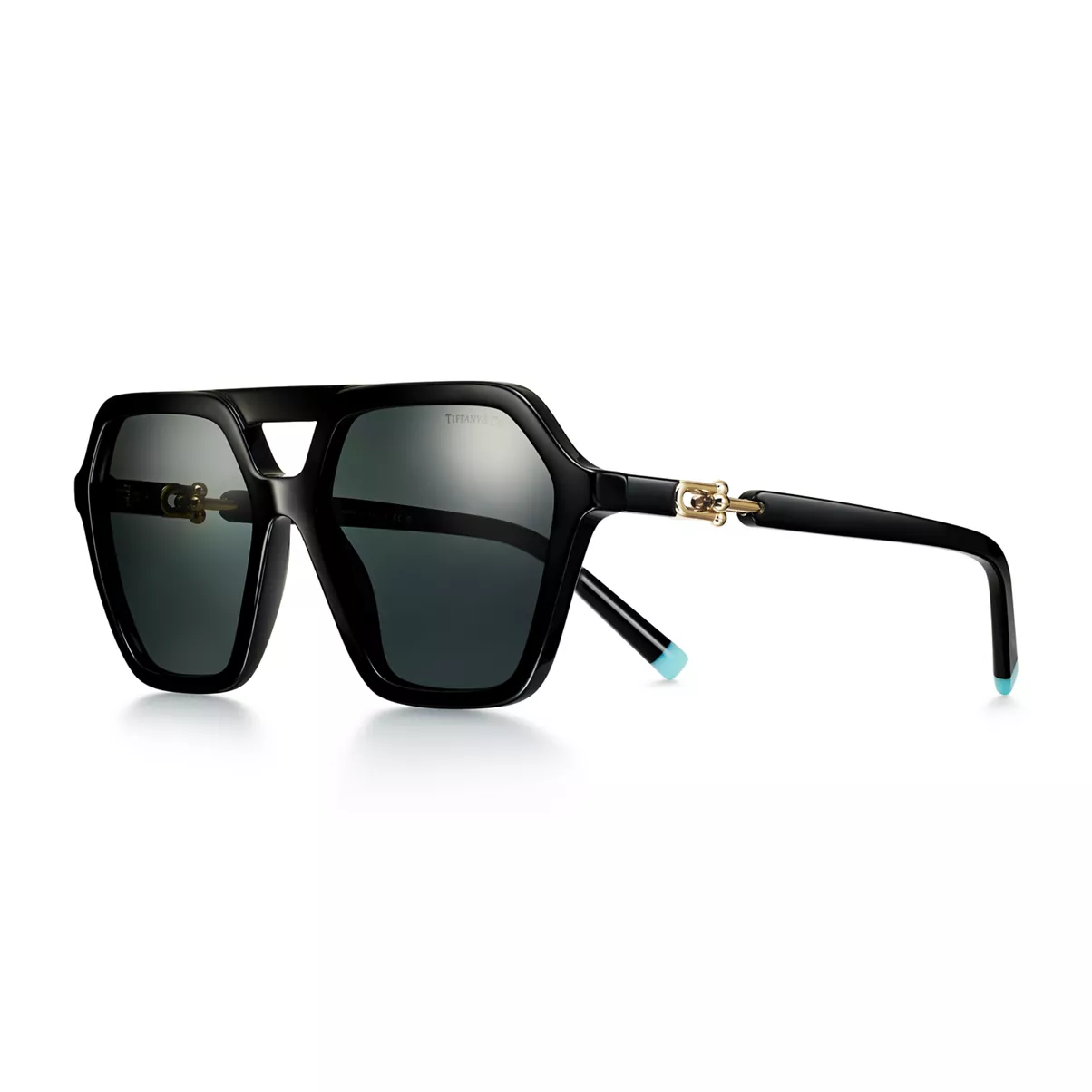 Sunglasses in Black Acetate with Dark Gray Lenses