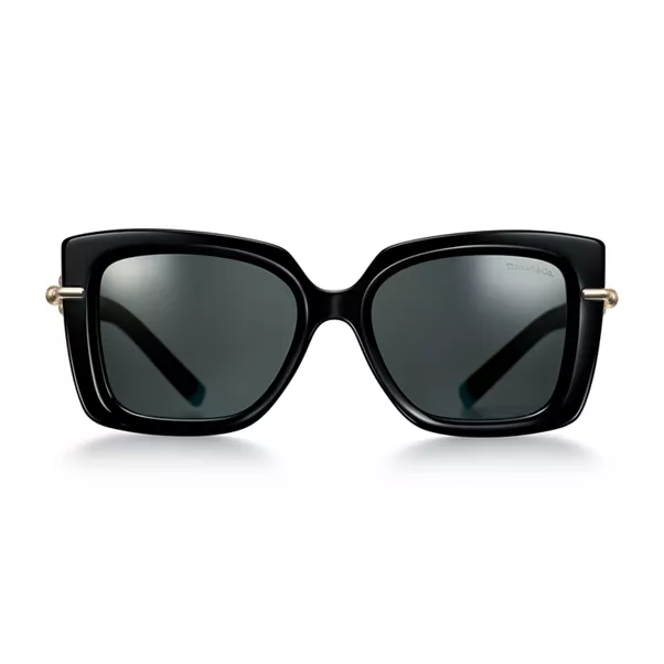 Sunglasses in Black Acetate with Dark Grey Lenses