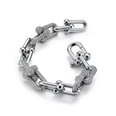 Tiffany HardWear:Large Link Bracelet in White Gold with Diamonds, 3