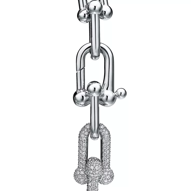 Tiffany HardWear:Large Link Bracelet in White Gold with Diamonds, 4