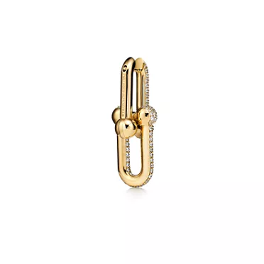 Tiffany HardWear:Large Link Earrings in Yellow Gold with Pavé Diamonds, 2